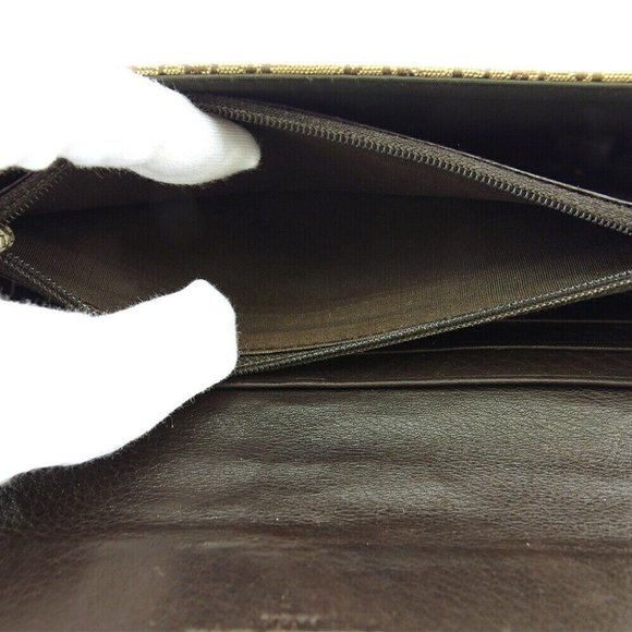 DIOR long wallet tratter beige canvas x leather Authentic - Picture 6 of 10